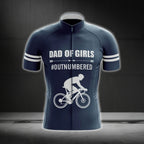 Dad Of Girls Outnumbered Funny Cycling Short Sleeve Jersey Mens, Dad Cycling Jerseys CG0297