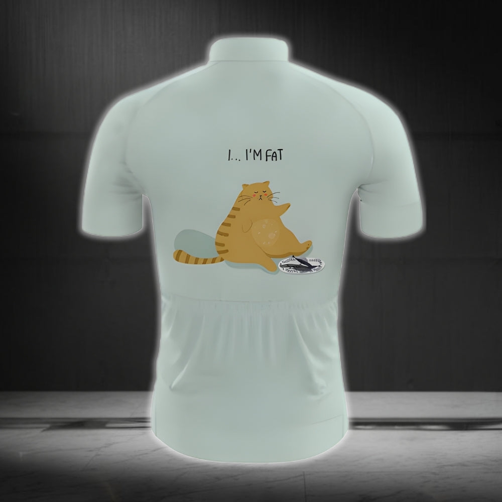 I'm Fat Cat Cycling Jersey Short Sleeve For Mens, Funny Cat Cycling Jerseys CG0023