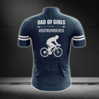 Dad Of Girls Outnumbered Funny Cycling Short Sleeve Jersey Mens, Dad Cycling Jerseys CG0297
