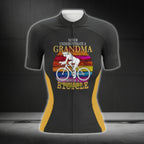 Never Underestimate A Grandma With A Bicycle Short Sleeve Women's Cycling Jersey, Funny Grandma Cycling Jersey CG0744