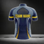 Navy And Yellow Custom Team Cycling Short Sleeve Jersey For Men, Custom Team Cycling Jerseys CG0521