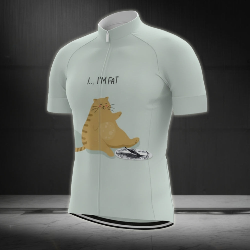 I'm Fat Cat Cycling Jersey Short Sleeve For Mens, Funny Cat Cycling Jerseys CG0023