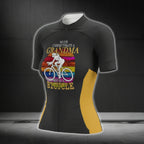 Never Underestimate A Grandma With A Bicycle Short Sleeve Women's Cycling Jersey, Funny Grandma Cycling Jersey CG0744