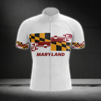 Maryland Flag Short Sleeve Cycling Jersey For Men, Marryland State Cycling Jerseys CG0684