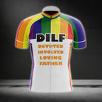 Devoted Involved Loving Father Rainbow Flag Cycling Short Sleeve Men's Jersey, LGBT Pride Cycling Jersey CG0398