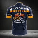 Sloth Cycling Brother Team Men's Funny Cycling Short Sleeve Jersey, Funny Sloth Cycling Jerseys For Team CG0172