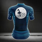 Women's Blue And White Star Cycling Short Sleeve Jersey, Cycling Jerseys For Women CG0745