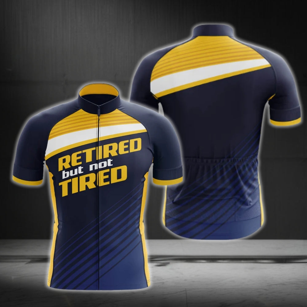 Retired But Not Tired Men's Cycling Short Sleeve Jersey, Funny Retirement Cycling Jerseys CG0173