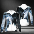 Black And White Horse Long Sleeve Cycling Jersey For Women, Horse Cycling Jerseys For Ladies CG0686