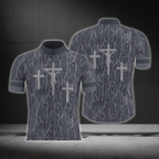 Cross Camouflage Grey Cycling Short Sleeve Jersey For Men, Christian Cycling Jersey CG0879