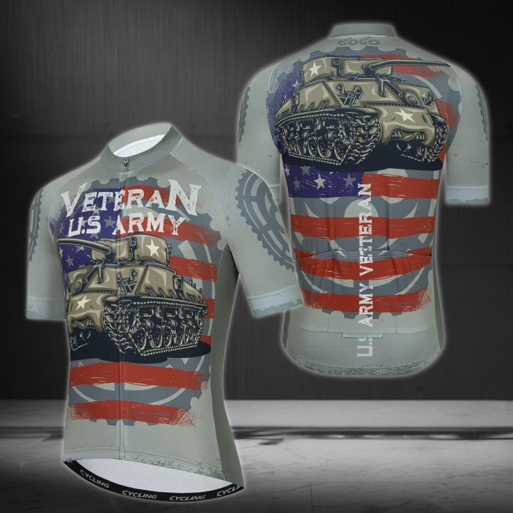 Veteran US Army Cycling Short Sleeve Jersey For Mens, Men's Veteran Cycling Jerseys CZ0052
