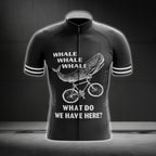 Whale Whale Whale What Do We Have Here Men's Black Cycling Short Sleeve Jersey, Funny Whale Cycling Jersey For Men CG0746
