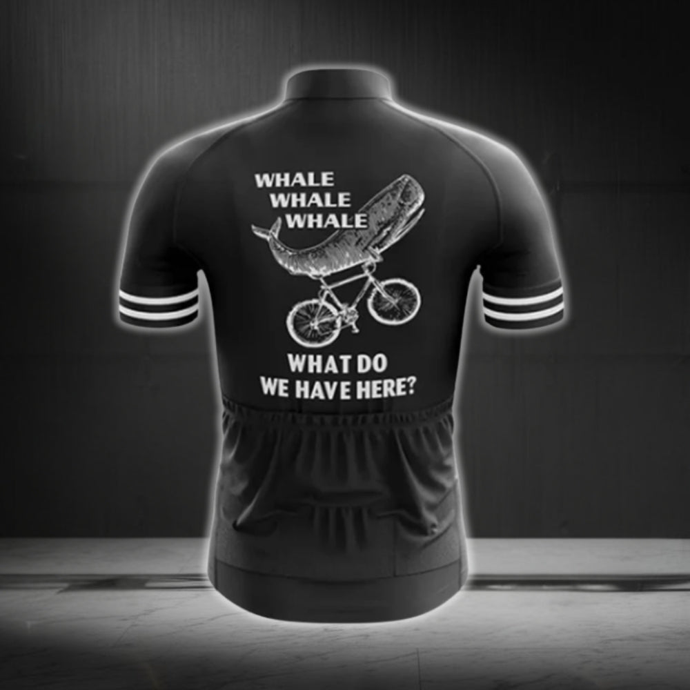Whale Whale Whale What Do We Have Here Men's Black Cycling Short Sleeve Jersey, Funny Whale Cycling Jersey For Men CG0746