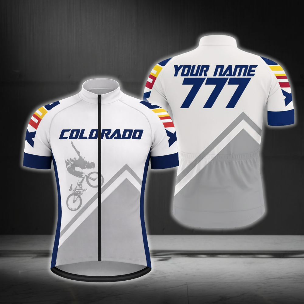 Custom Number Colorado Cycling Short Sleeve Jersey For Mens, Custom Colorado Cycling Jerseys CZ0116