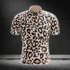 Leopard 3D Printed Cycling Jersey Short Sleeve For Mens, Leopard Cycling Jerseys CG0026