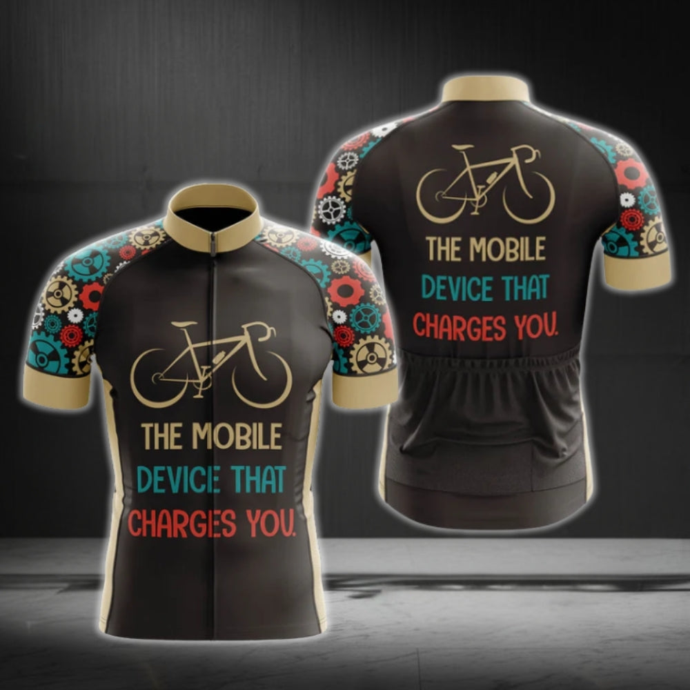 The Mobile Device That Charges You Short Sleeve Men's Cycling Jersey, Cycling Jerseys For Mens CG0400