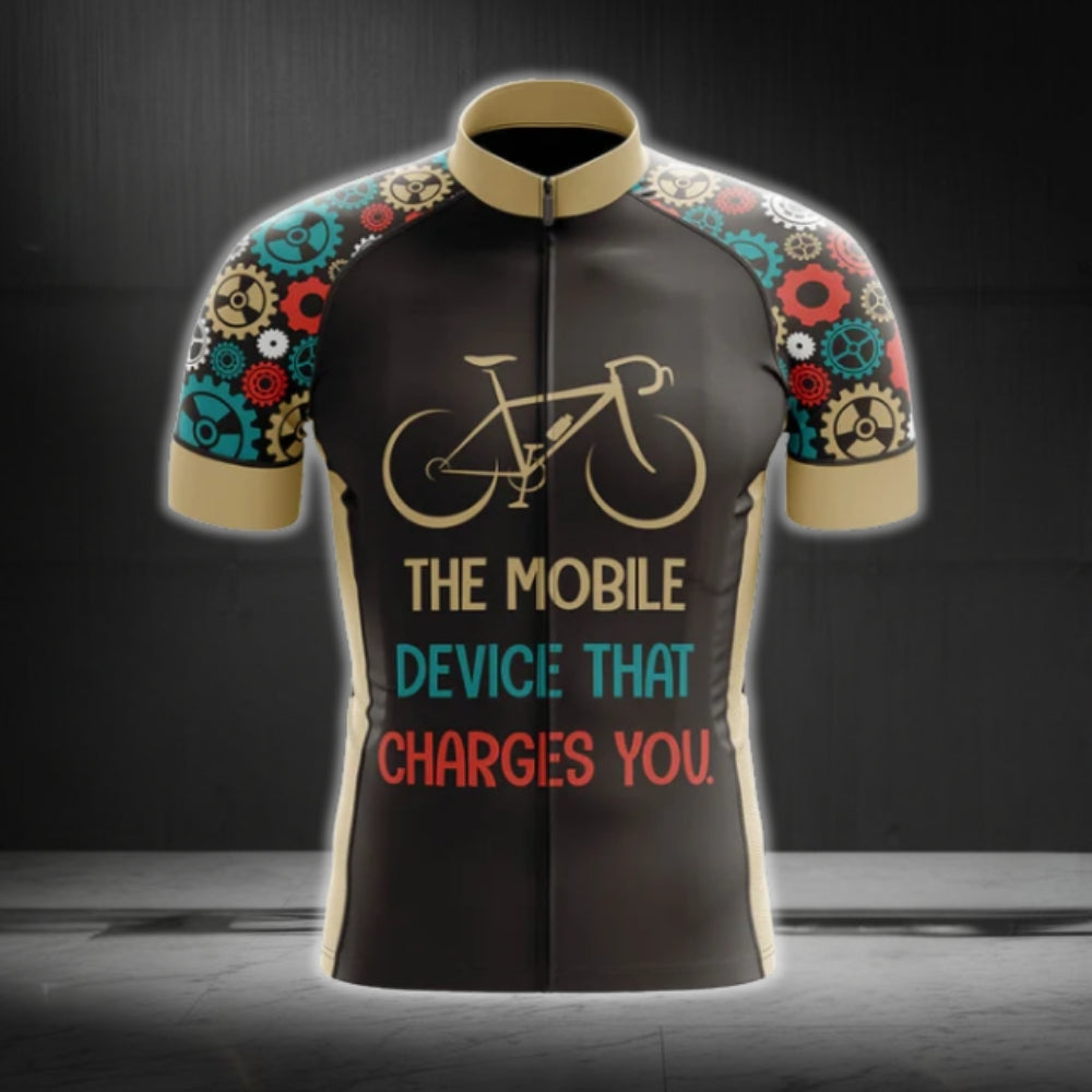 The Mobile Device That Charges You Short Sleeve Men's Cycling Jersey, Cycling Jerseys For Mens CG0400