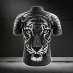 Black Tiger Cycling Short Sleeve Men's Jersey, Tiger Cycling Jerseys CG0300