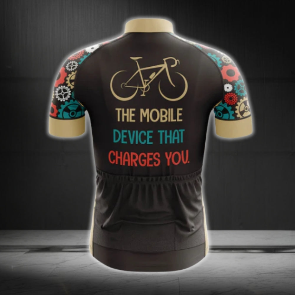 The Mobile Device That Charges You Short Sleeve Men's Cycling Jersey, Cycling Jerseys For Mens CG0400