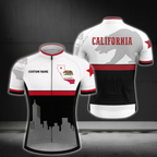 California Flag Custom Name Short Sleeve Cycling Jersey For Mens, Custom California Cycling Jersey CZ0117