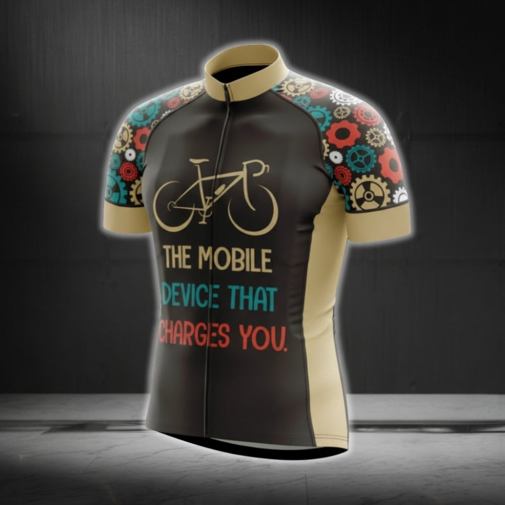 The Mobile Device That Charges You Short Sleeve Men's Cycling Jersey, Cycling Jerseys For Mens CG0400