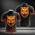 Flame Tiger Cycling Short Sleeve Jersey For Men, Tiger Cycling Jersesys CG0301