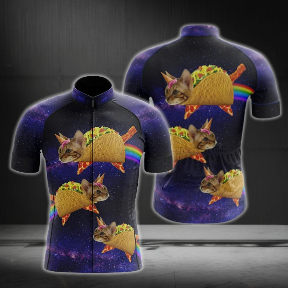 Funny Cat Taco Cycling Short Sleeve Jersey For Men, Taco Cycling Jerseys For Cat Lovers CG0175