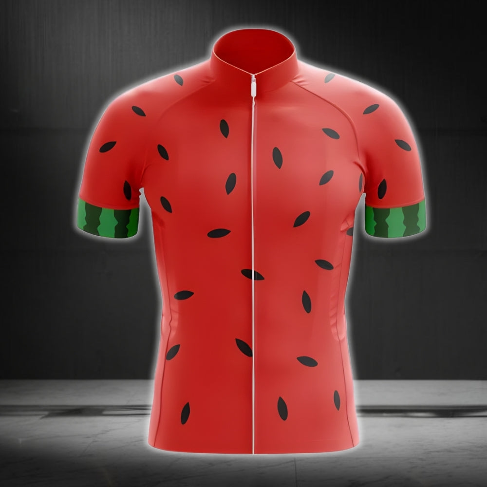 Watermelon Men's Cycling Short Sleeve Jersey, Watermelon Lovers Cycling Jerseys CG0027