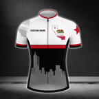 California Flag Custom Name Short Sleeve Cycling Jersey For Mens, Custom California Cycling Jersey CZ0117