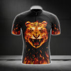 Flame Tiger Cycling Short Sleeve Jersey For Men, Tiger Cycling Jersesys CG0301