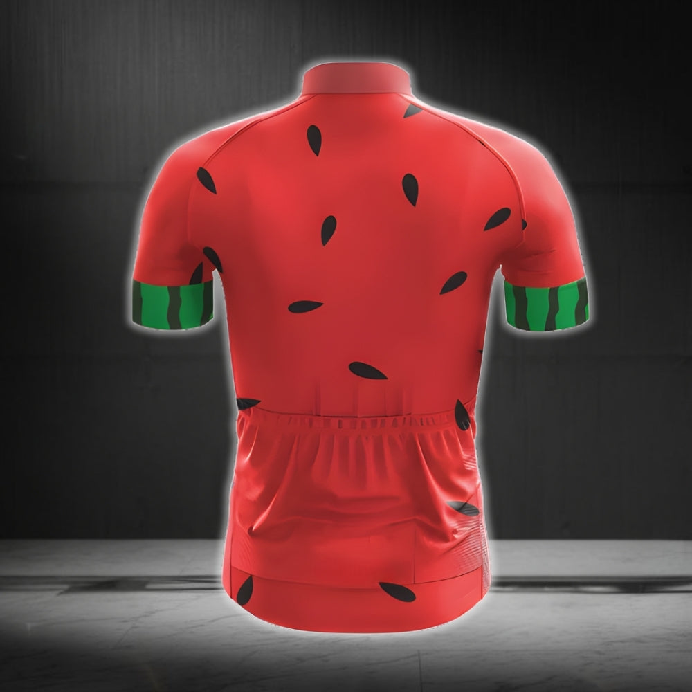 Watermelon Men's Cycling Short Sleeve Jersey, Watermelon Lovers Cycling Jerseys CG0027