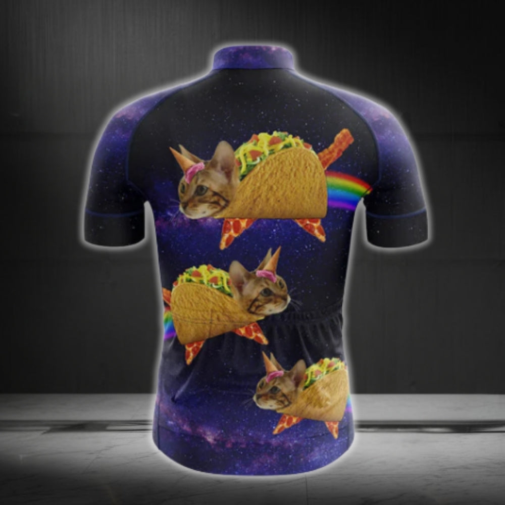 Funny Cat Taco Cycling Short Sleeve Jersey For Men, Taco Cycling Jerseys For Cat Lovers CG0175