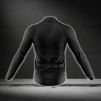 Black And White Skeleton Long Sleeve Cycling Mens Jersey, Skeleton Cycling Jerseys CG0719
