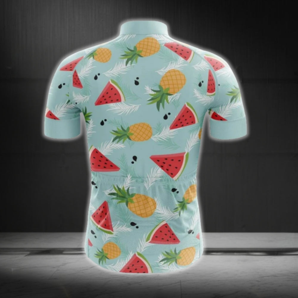Pineapple Watermelon Short Sleeve Cycling Jerseys For Men, Fruits Lover Cycling Jerseys CG0462