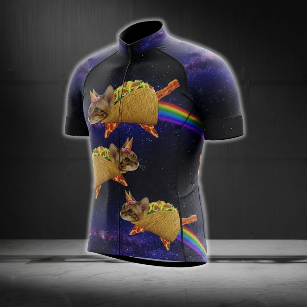 Funny Cat Taco Cycling Short Sleeve Jersey For Men, Taco Cycling Jerseys For Cat Lovers CG0175