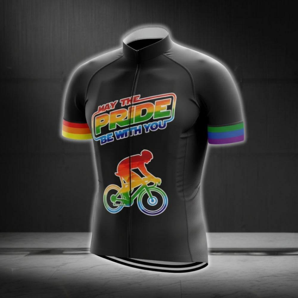 May The Pride Be With You Men's Rainbow Cycling Short Sleeve Jersey, Pride LGBT Cycling Jerseys CG0401