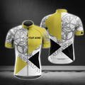 Custom White And Yellow Cycling Short Sleeve Jersey For Mens, Custom Name Cycling Jerseys CZ0118