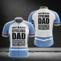 I'm A Cycling Dad Just Like A Normal Dad Except Much Cooler Men's Blue And White Cycling Jersey, Funny Dad Cycling Jersey For Father's Day CG0752
