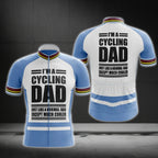 I'm A Cycling Dad Just Like A Normal Dad Except Much Cooler Men's Blue And White Cycling Jersey, Funny Dad Cycling Jersey For Father's Day CG0752