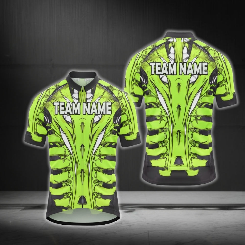 Custom Skeleton Red Cycling Jersey Short Sleeve For Men, Custom Skeleton Cycling Jerseys CG0527