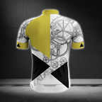 Custom White And Yellow Cycling Short Sleeve Jersey For Mens, Custom Name Cycling Jerseys CZ0118