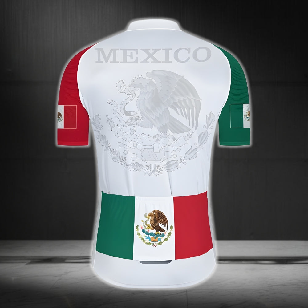 Mexico Flag Cycling Short Sleeve Jersey For Mens, Mexico Cycling Jerseys CZ0059