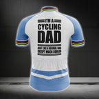 I'm A Cycling Dad Just Like A Normal Dad Except Much Cooler Men's Blue And White Cycling Jersey, Funny Dad Cycling Jersey For Father's Day CG0752