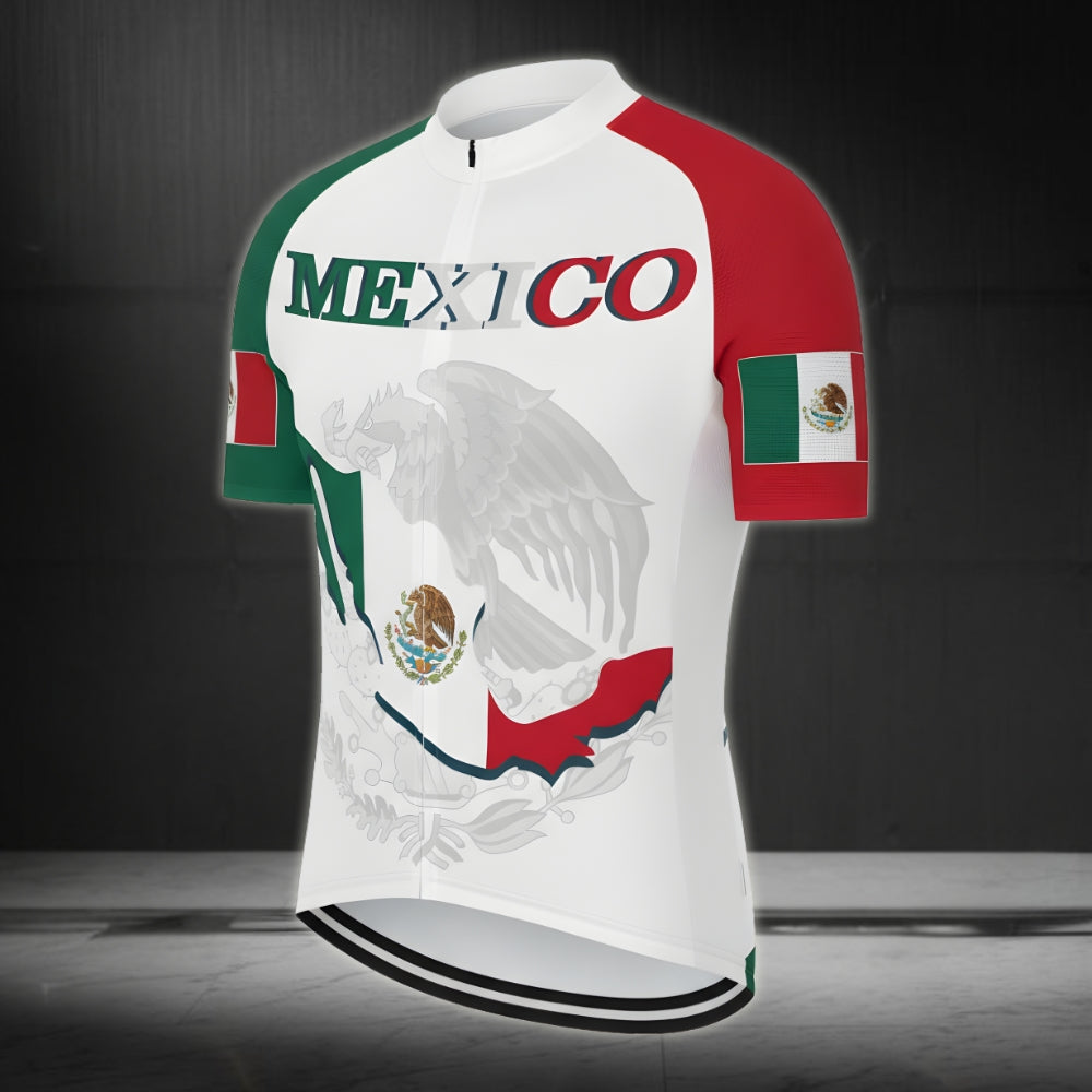 Mexico Flag Cycling Short Sleeve Jersey For Mens, Mexico Cycling Jerseys CZ0059