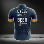 Cycle Now Beer Later Men's Funny Cycling Short Sleeve Jersey, Beer Cycling Jerseys CG0303