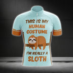 This Is My Human Costume I'm Really A Sloth Cycling Short Sleeve Jersey For Men, Funny Sloth Cycling Jerseys CG0403