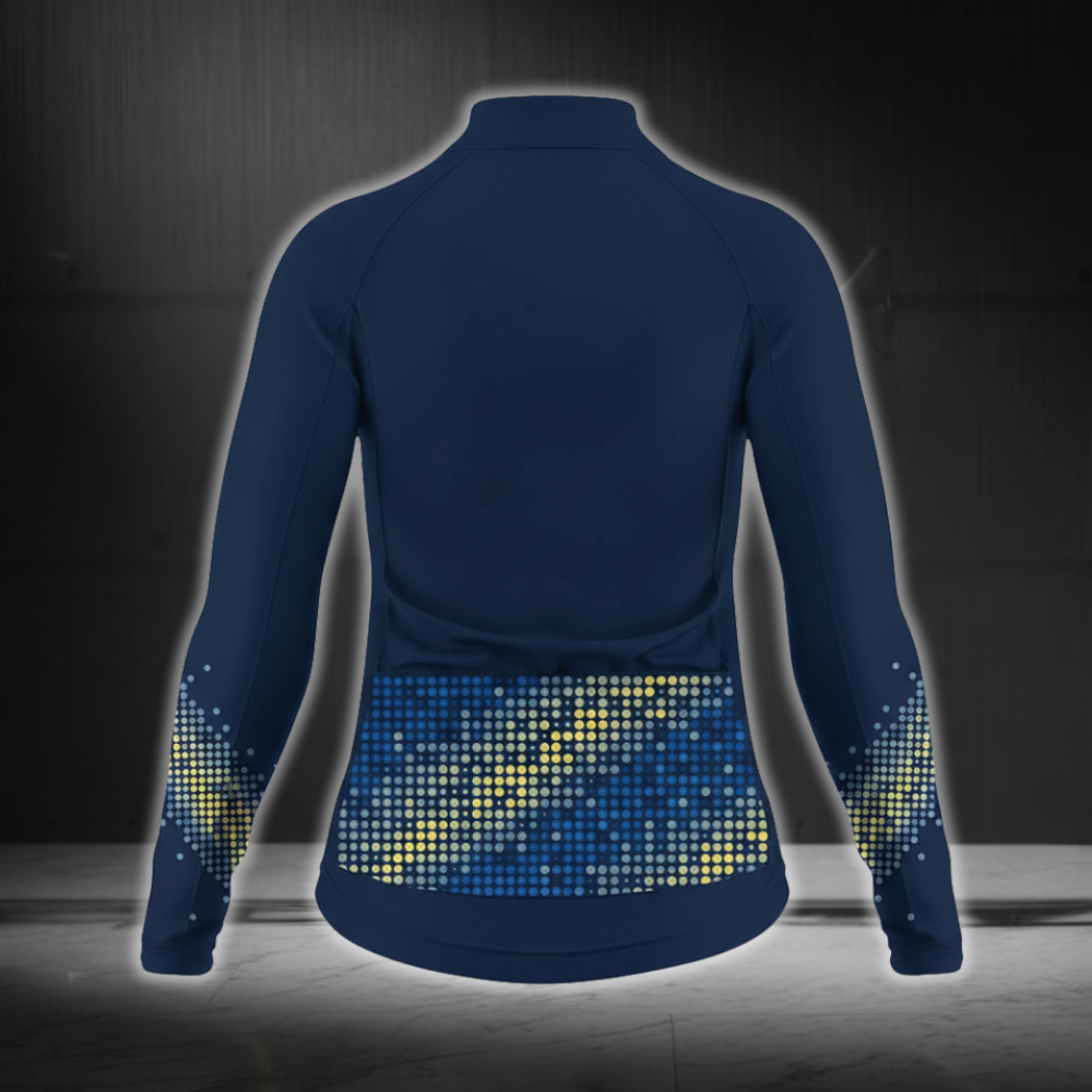 Custom Team Blue Cycling Long Sleeve Jersey For Mens, Custom Team Cycling Jerseys CZ0119