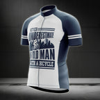Never Underestimate An Old Man With A Bicycle Men's Cycling Short Sleeve Jersey, Funny Cycling Jerseys CG0029