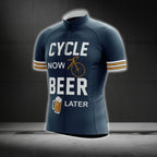 Cycle Now Beer Later Men's Funny Cycling Short Sleeve Jersey, Beer Cycling Jerseys CG0303
