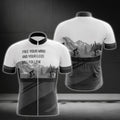 Free Your Mind And Your Leg Will Follow Men's Cycling Short Sleeve Jersey, Black And White Cycling Jersey For Men CG0030